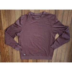 Vuori Ponto Performance Crew Shirt Mens Medium Brown Heather Soft Pullover